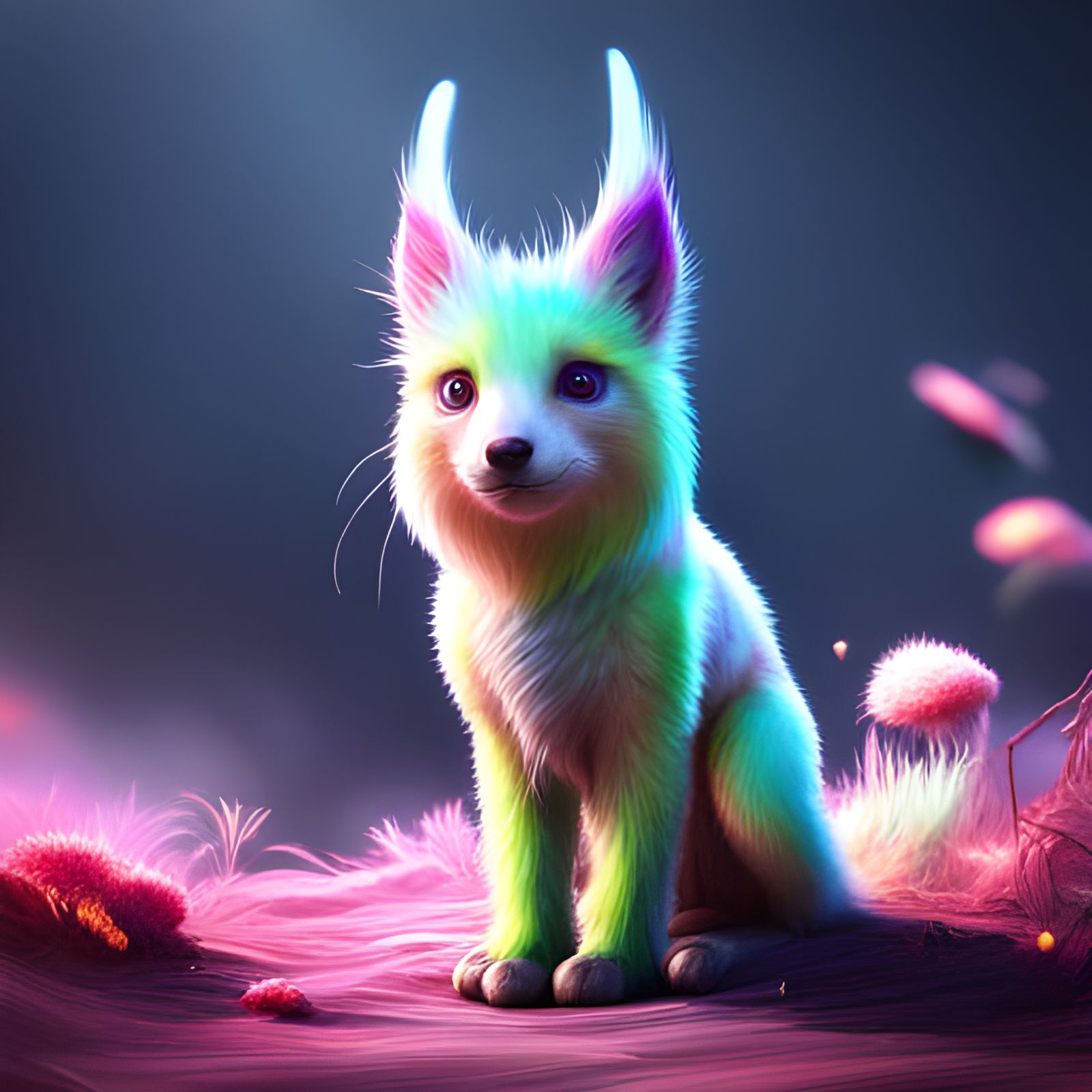 Cute Rainbow Fox - AI Generated Artwork - NightCafe Creator