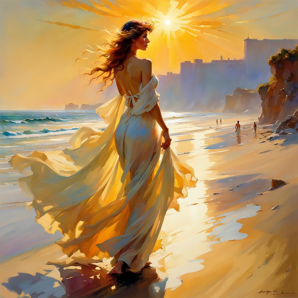 morning walk on the beach at sunrise,   by @Pjrockey