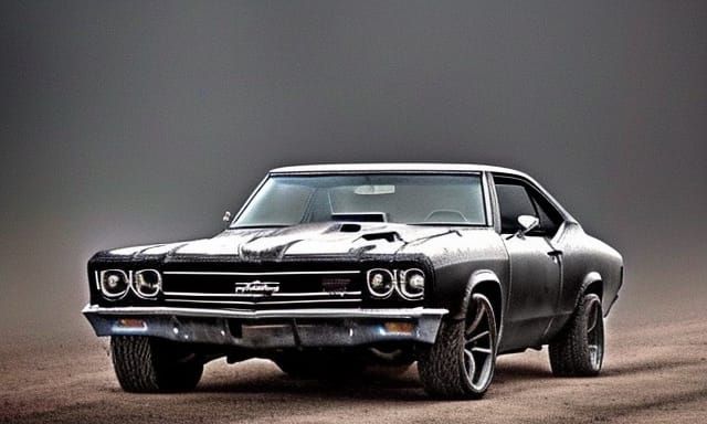 Mad Max, road warrior style, Blacked out 1968 Chevrolet Chevelle ...