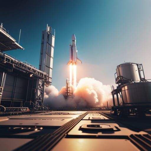 SpaceX rocket launch.  by @Bai