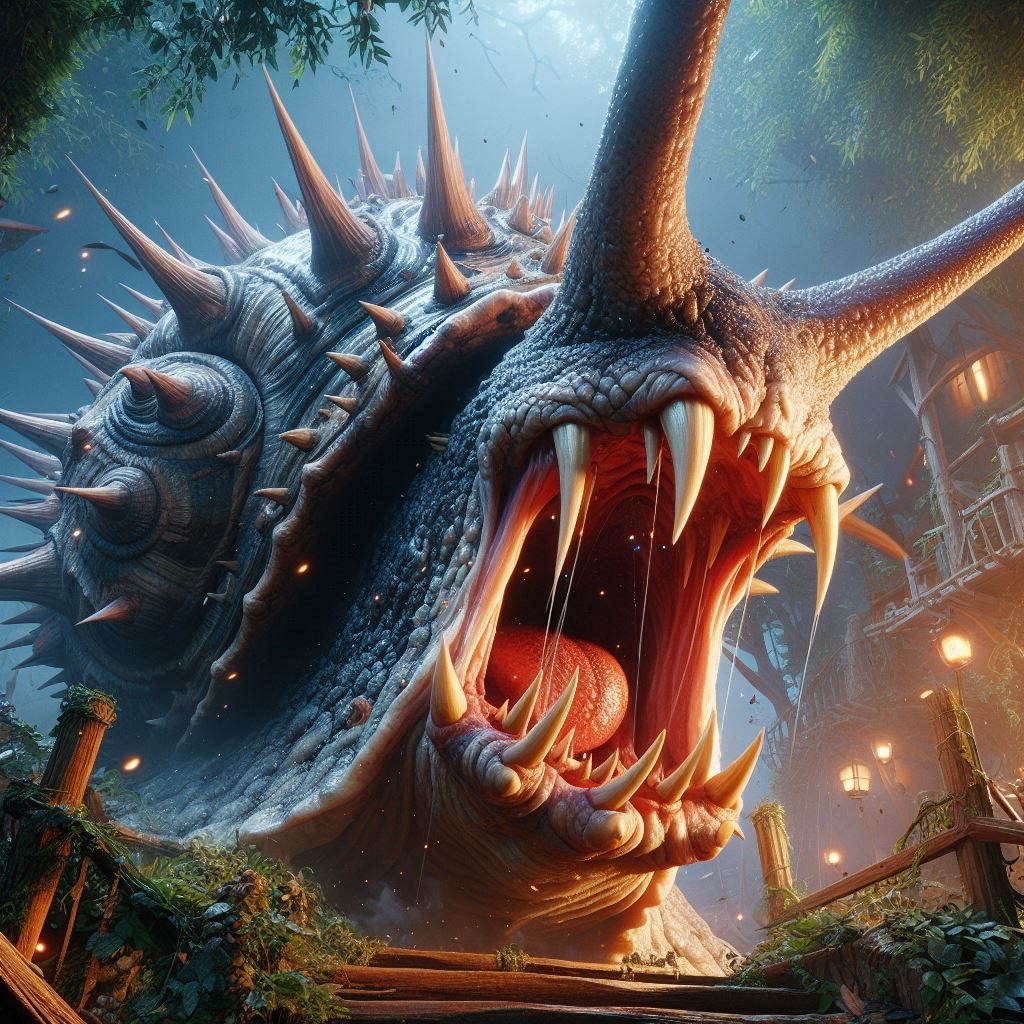 An angry overgrown snail