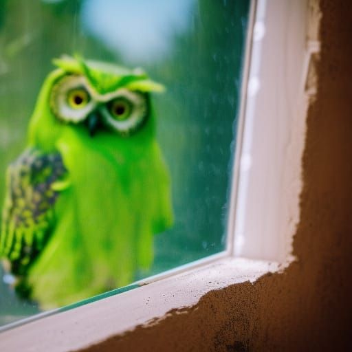 Green Owl iPad Wallpaper
