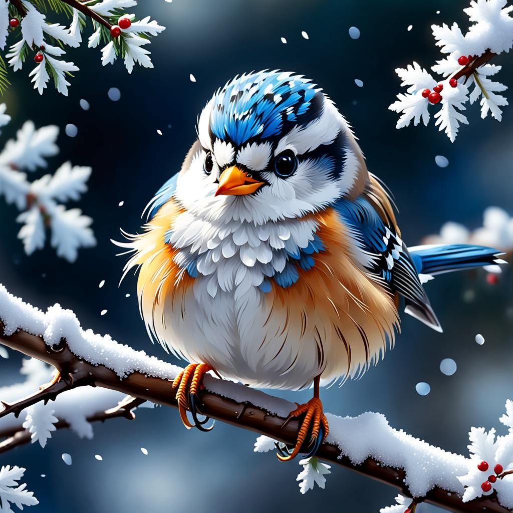 Snow bird  by @Cute dog