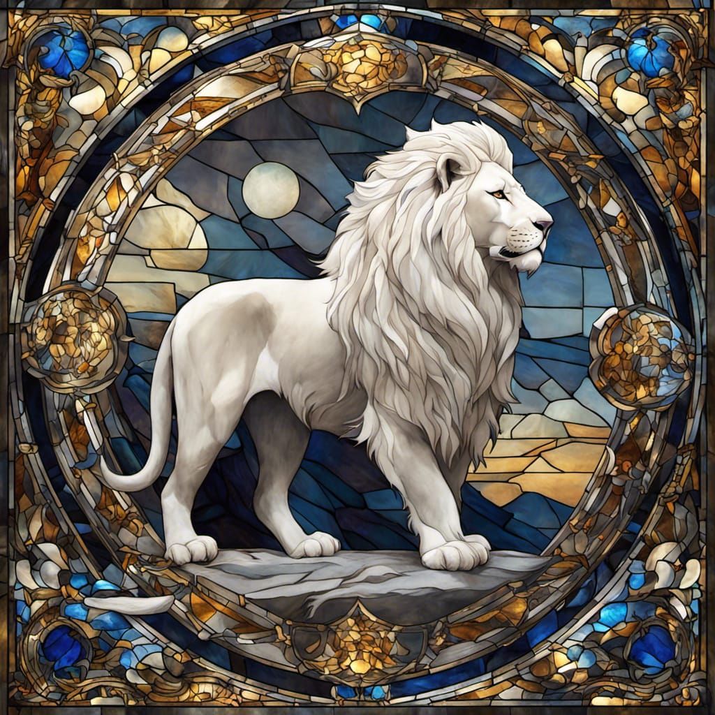 Majestic white Lion  by @Dango