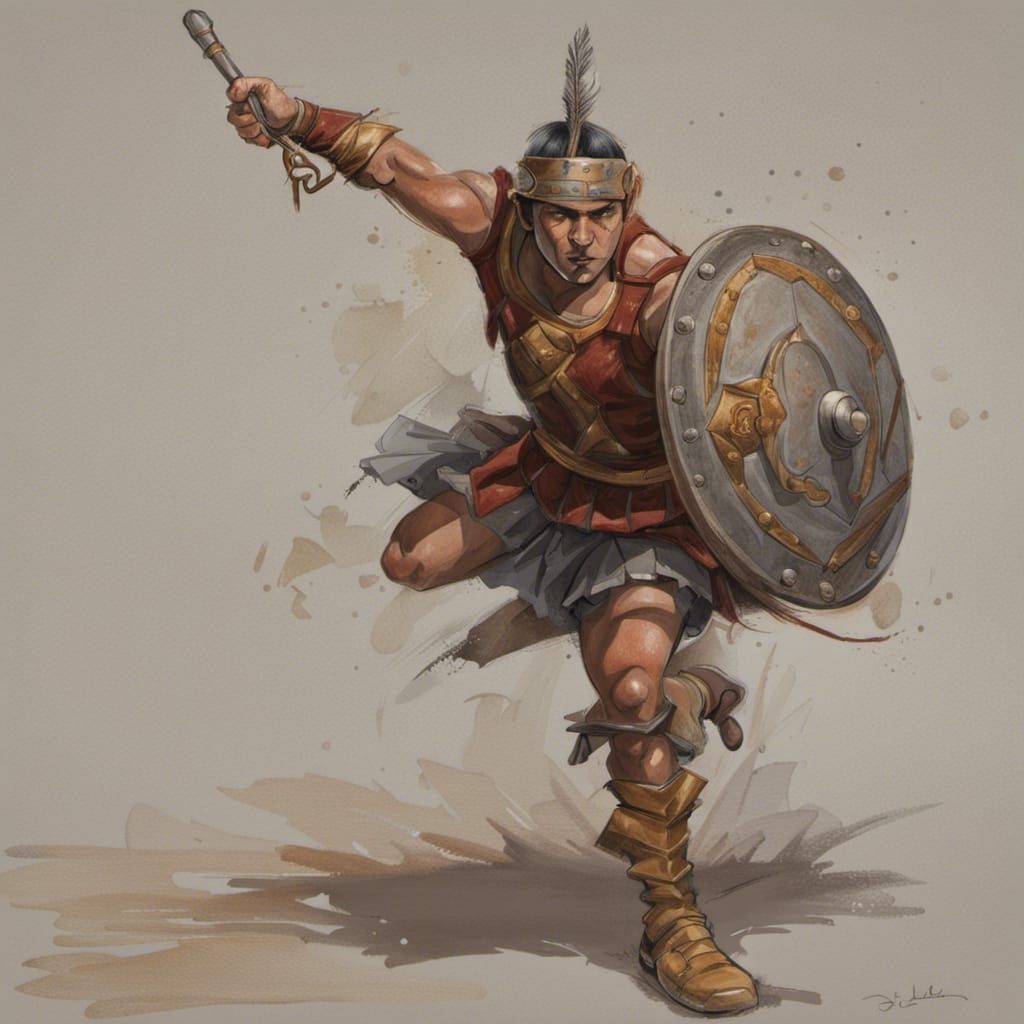 Gladiator 12yo style draw by gilles chaillet - AI Generated Artwork ...