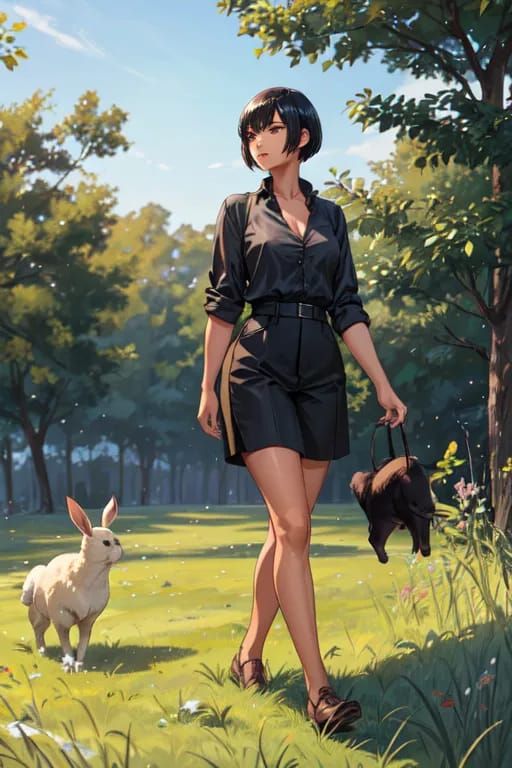 Moon walking with rabbits