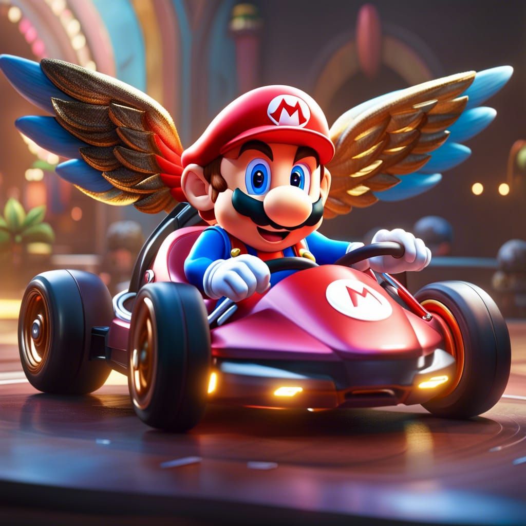 Neon Mario Kart, Artes digitais por Wonder Artist