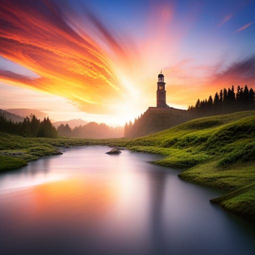 Lighthouse sunset