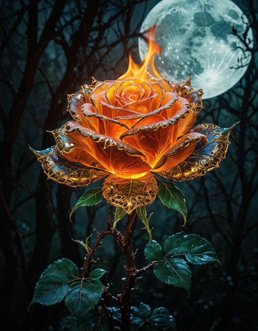 Flaming Rose  by @Zepp