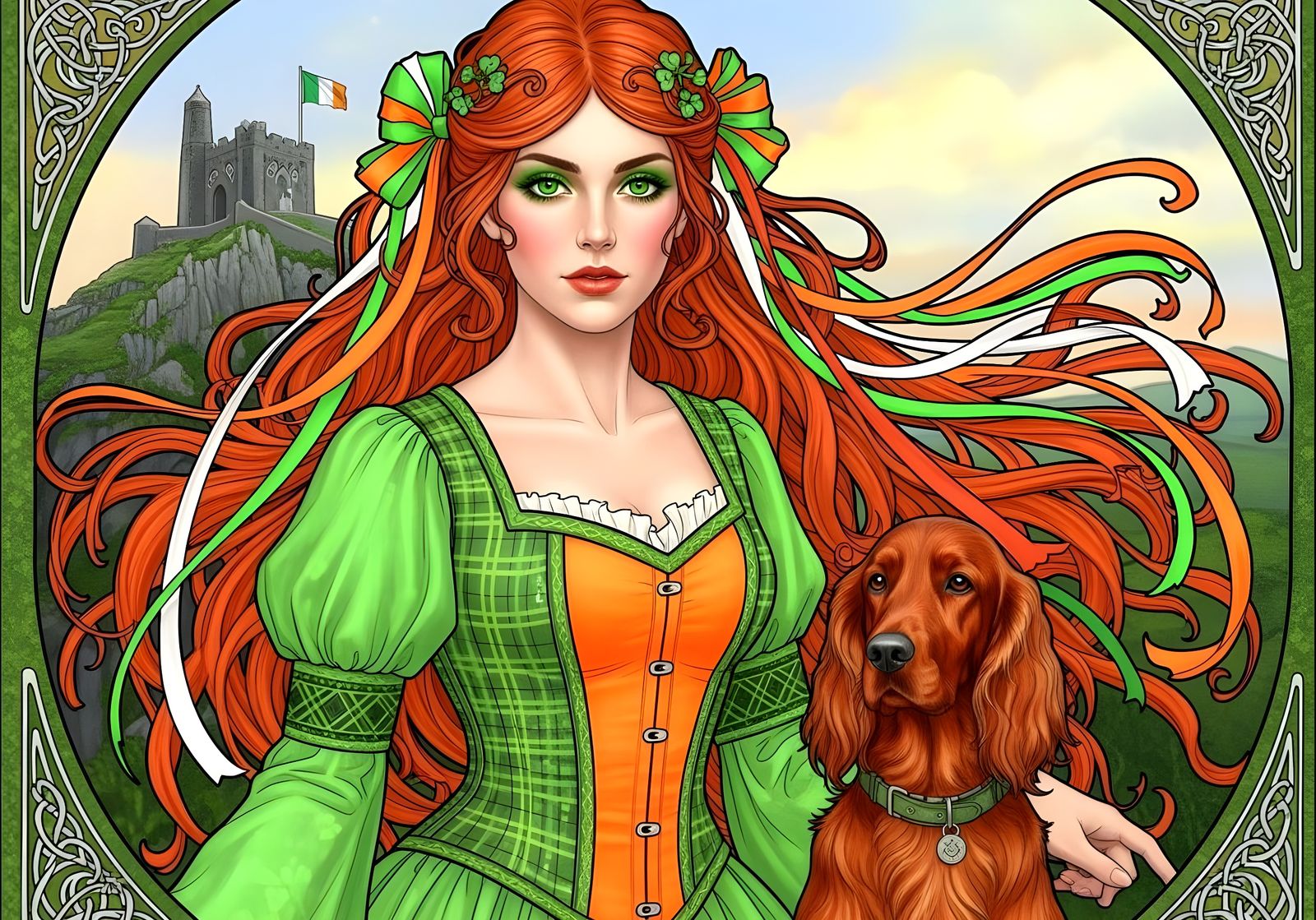 Irish Neon Green and Neon Orange  by @Gary Murakami