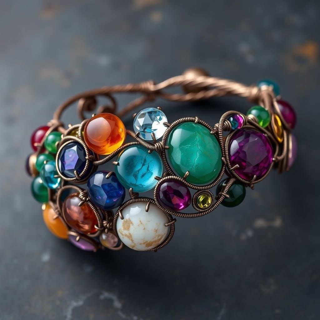 wired & twisted gemstone bracelet   by @Auriana