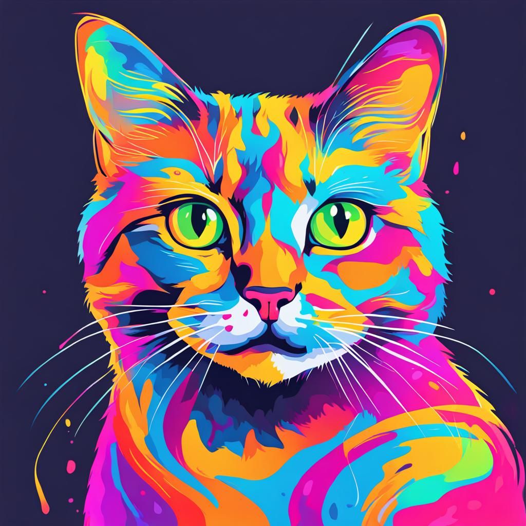 NFT cat ai colorfull