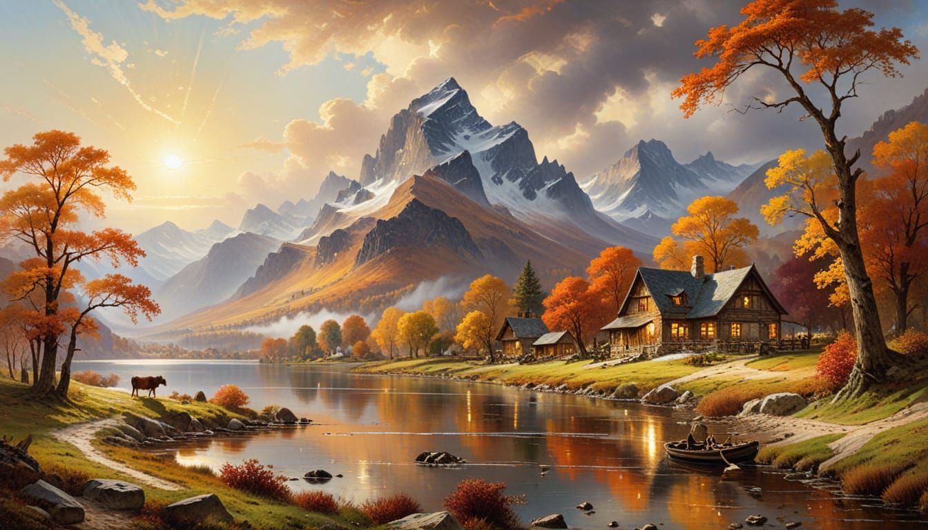 Autumn Morning in the Mountains