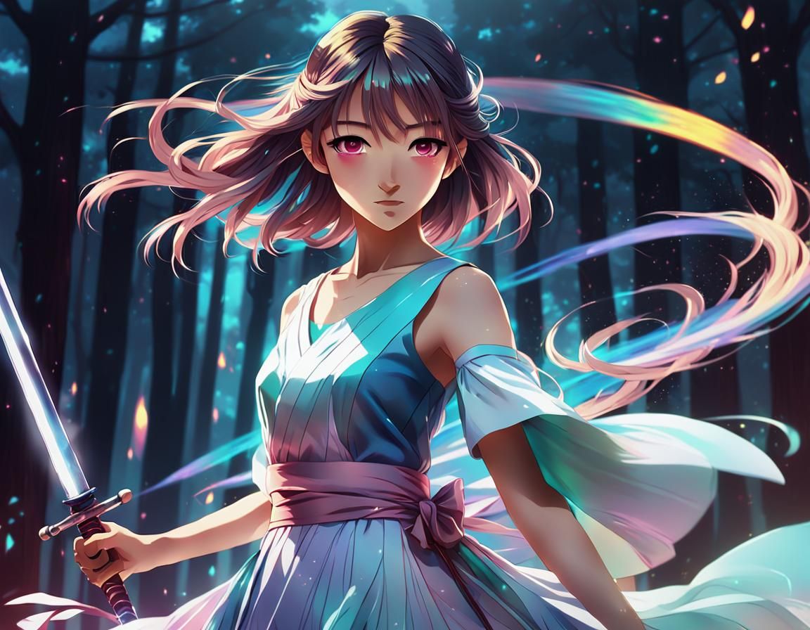 A pretty teenage japanese girl in a frock as an rpg