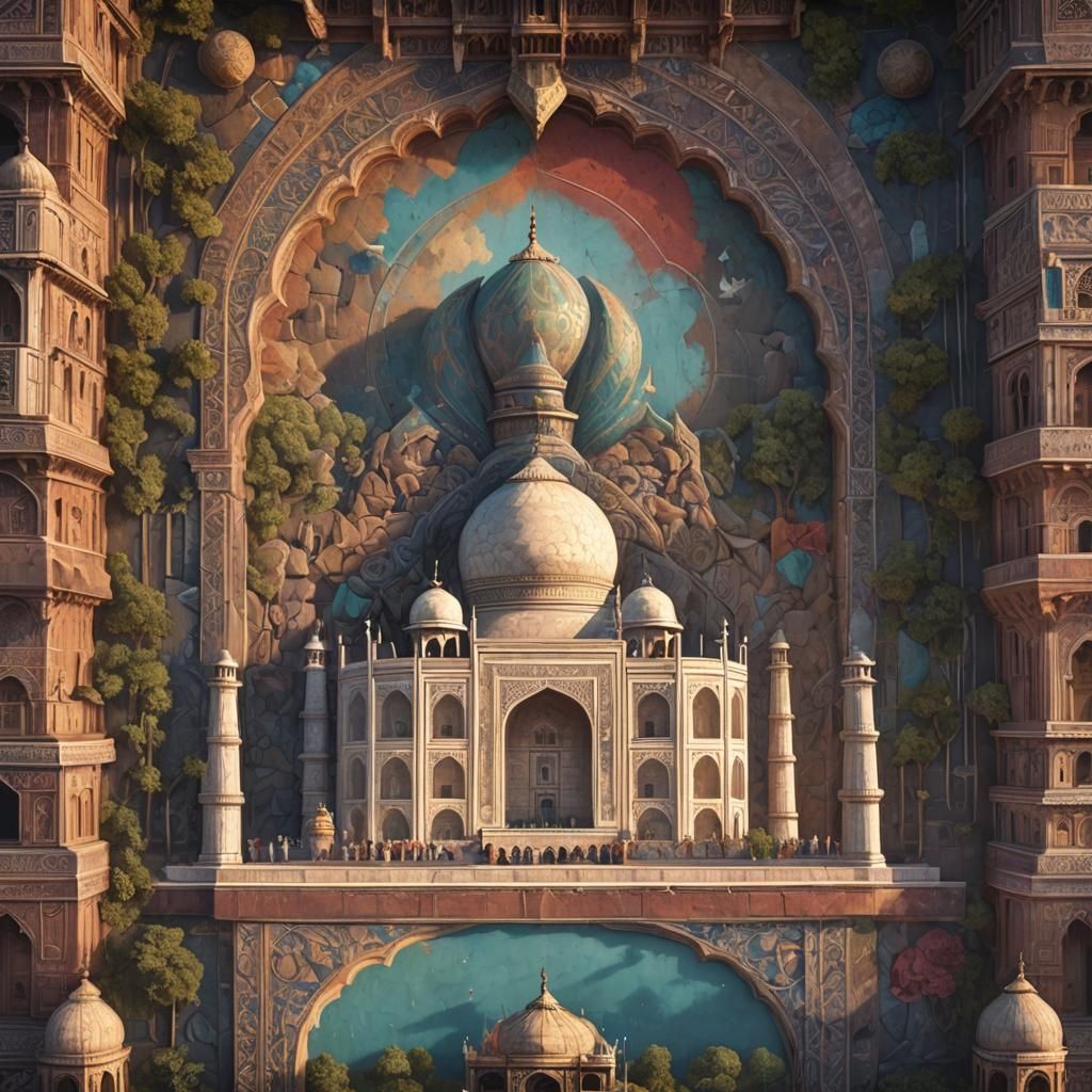 In chalk art - Tajmahal