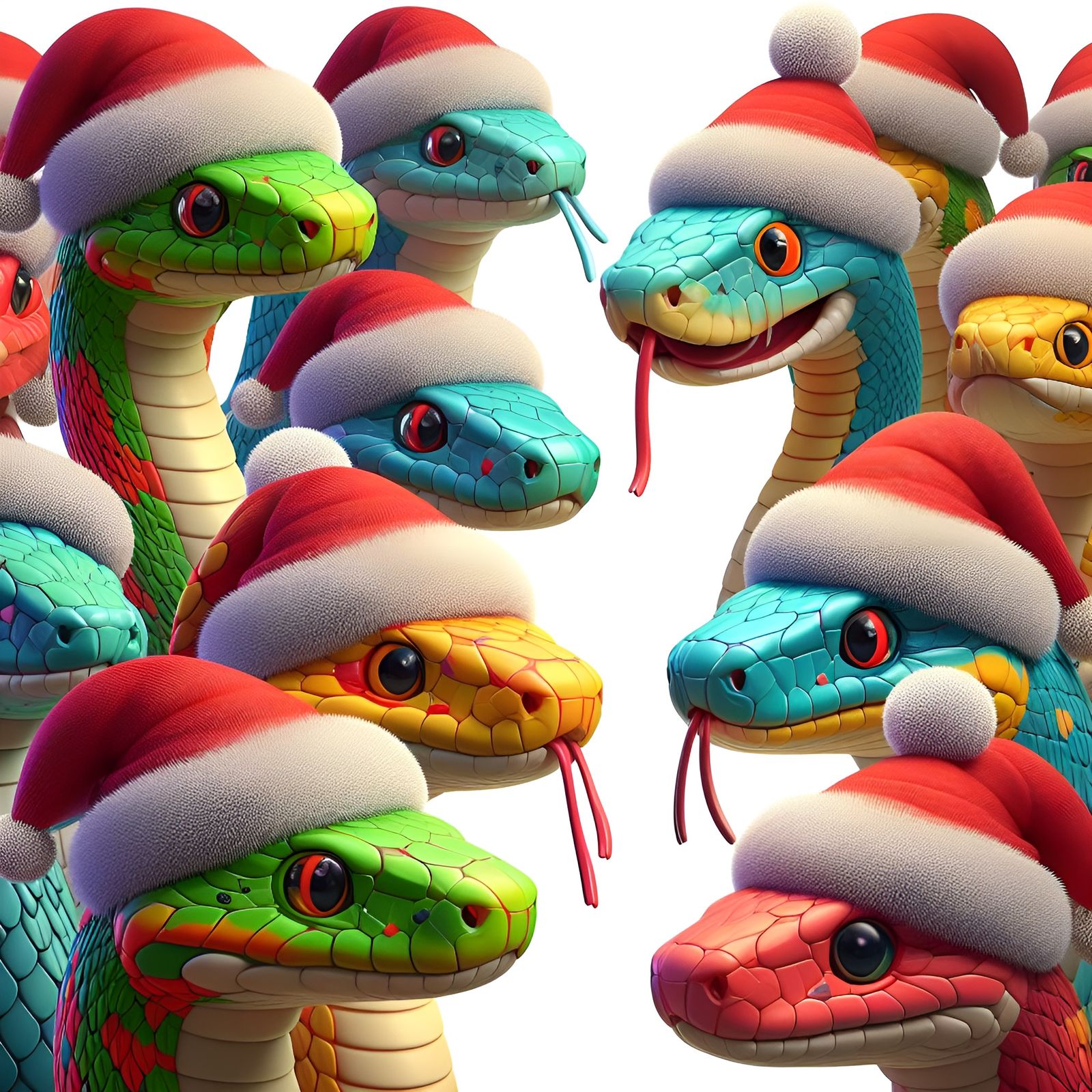 Danger noodles wearing Santa hats - AI Generated Artwork - NightCafe ...