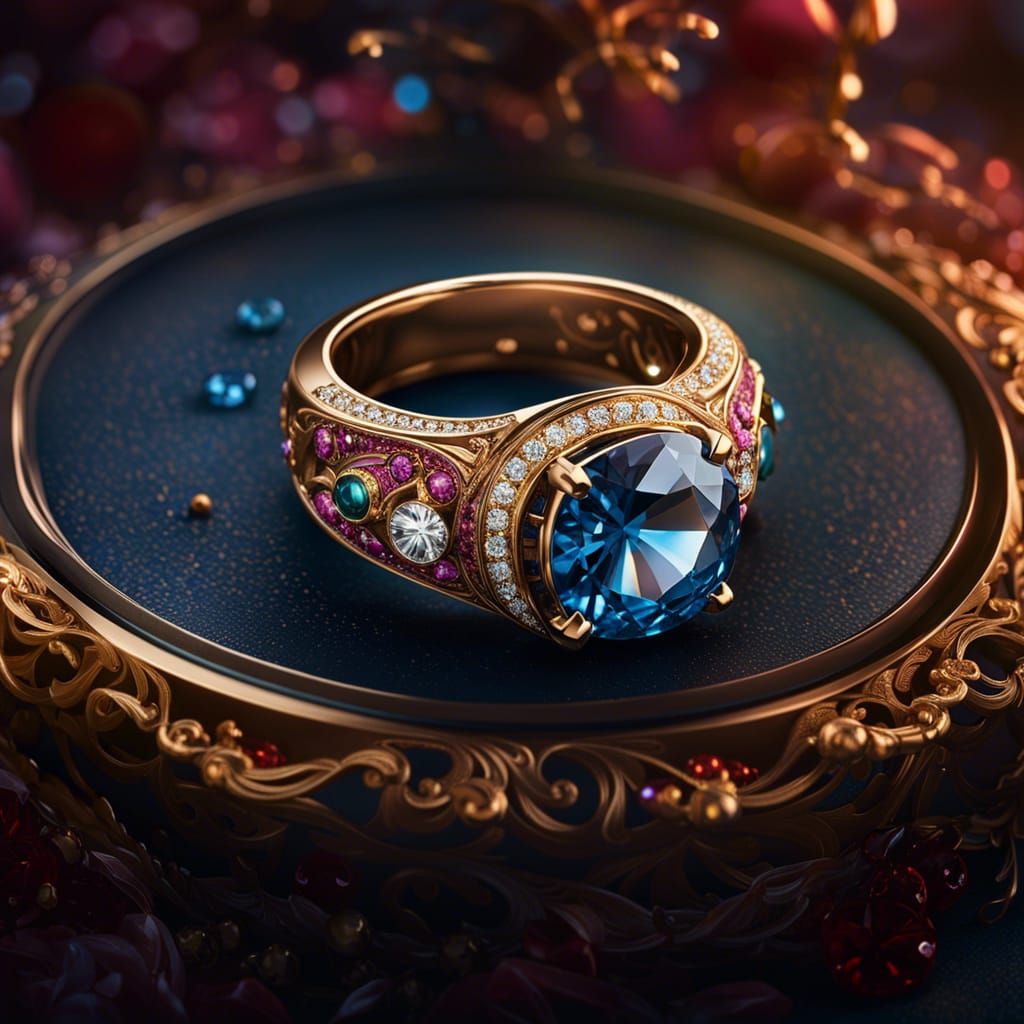 engagement ring detailed matte painting, deep color, fantast...