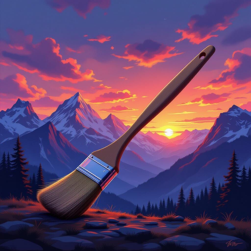 אין צייר כאלוקינו  . . . מכחול ענק על רע הרים