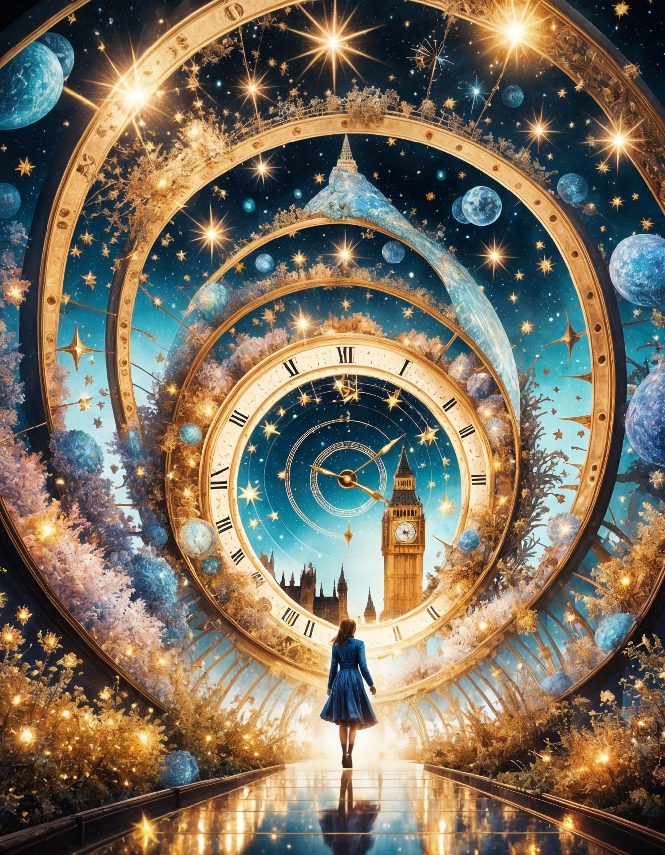 Timeless Voyage Through the Glimmering Spiral  by @Heralyn