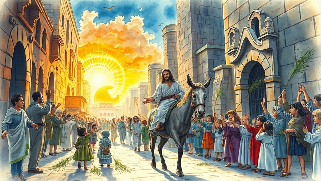 The First Palm Sunday from The Children's Bible  by @Xerraire