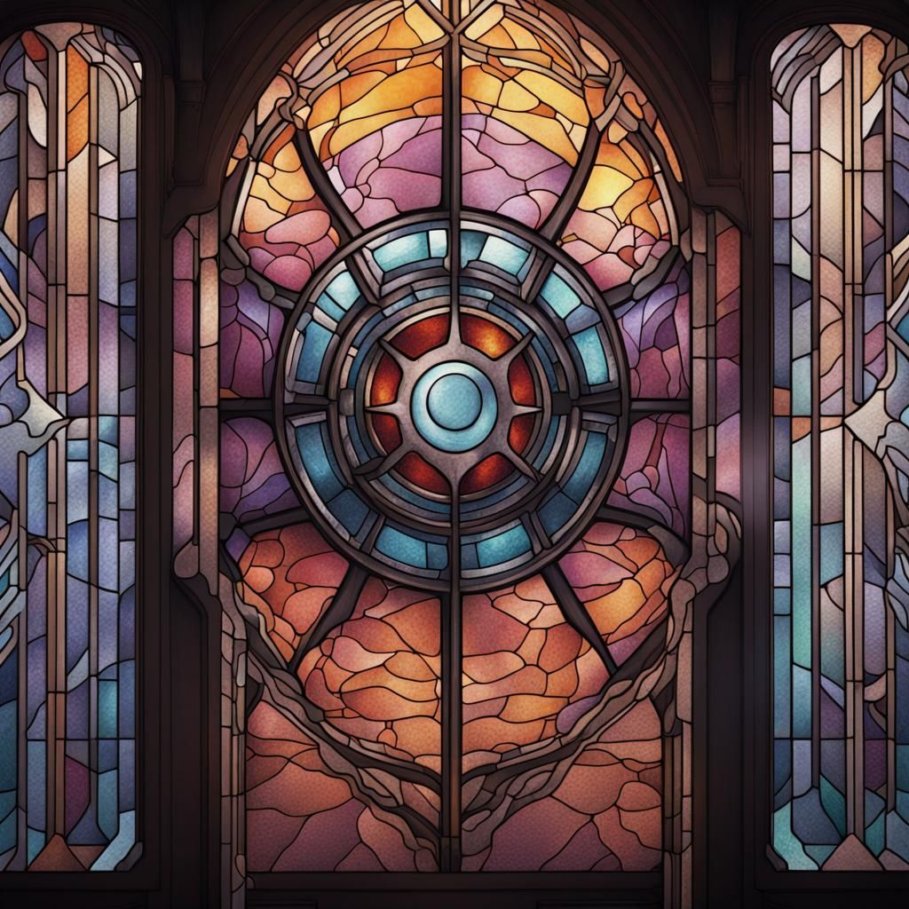 Beautiful stained glass of agents of shield inhumans detaile...