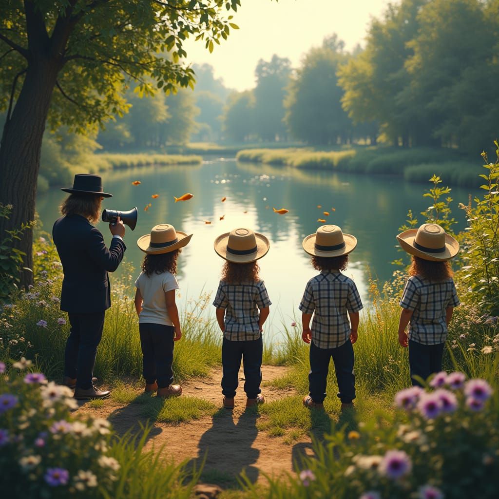 Chassidic Children Explore Enchanted Park