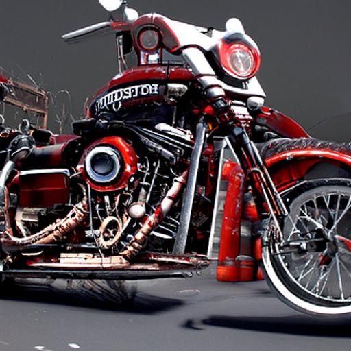 Harley Davidson retroism Octane Render dystopian 8K resoluti...