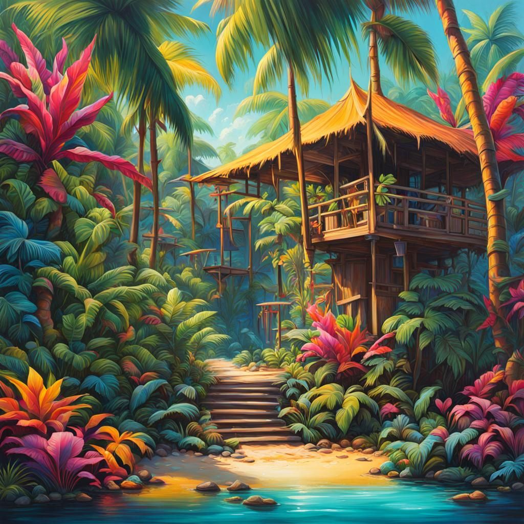 A tropical island oasis,   by @Ravo