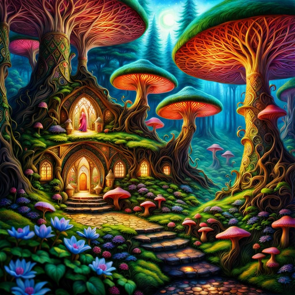 Elven Village - AI Generated Artwork - NightCafe Creator