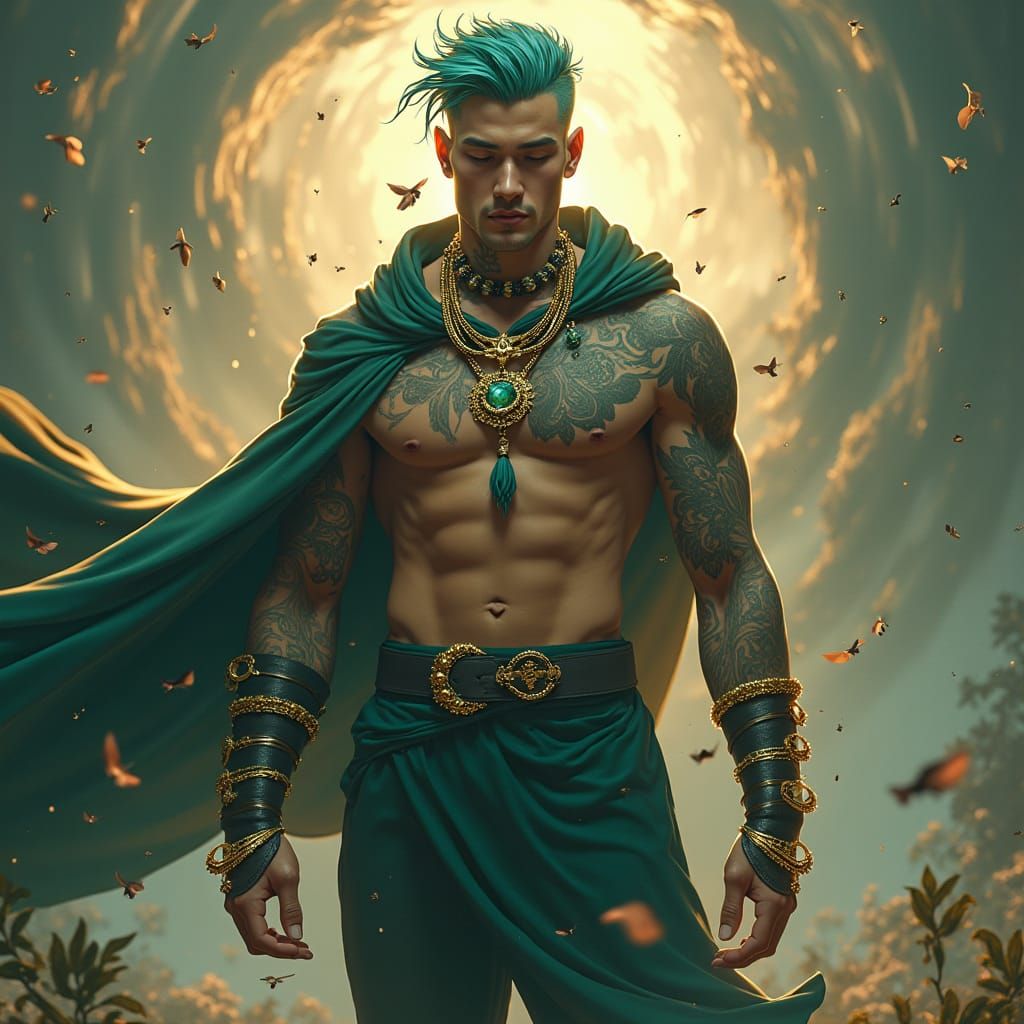 A Nordic sorcerer in the modern world conjuring and amplifying his kinetic powers with his patron’s influence to manifest a vision. He is ta...