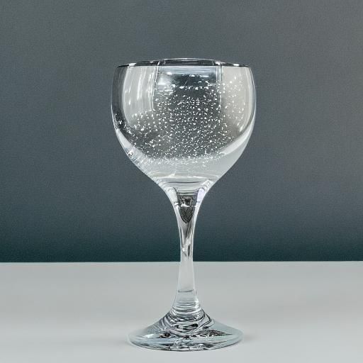 Crystal goblet full of bubbles falling on its side
