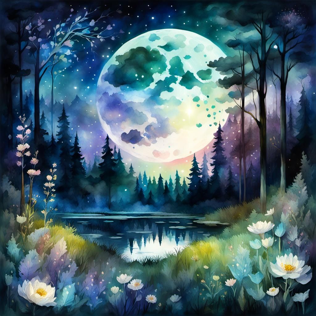 Full moon Night  by @Nyein Crystal