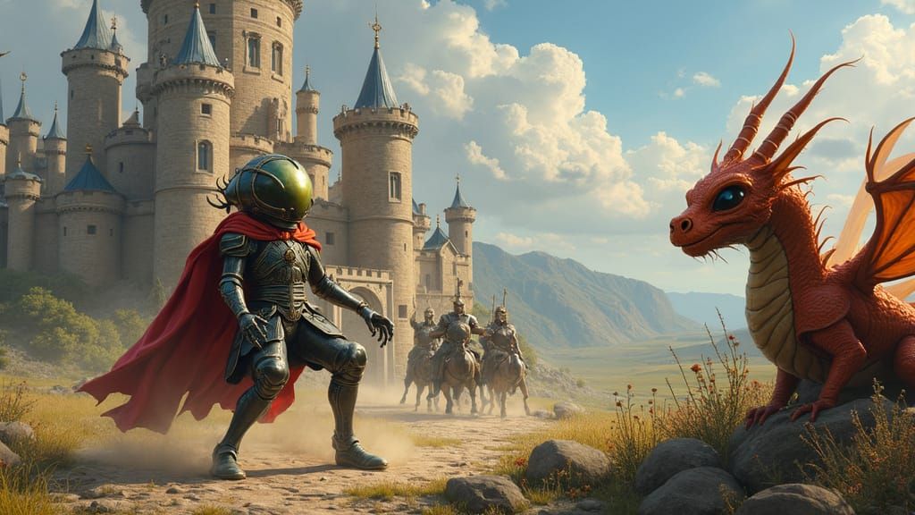 Medieval Mysterio Confused by His Own Illusion