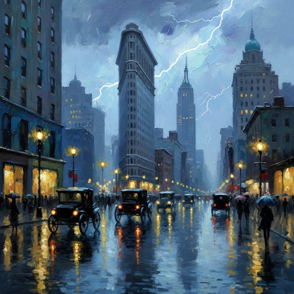 I Love a Rainy Night Impressionist Painting