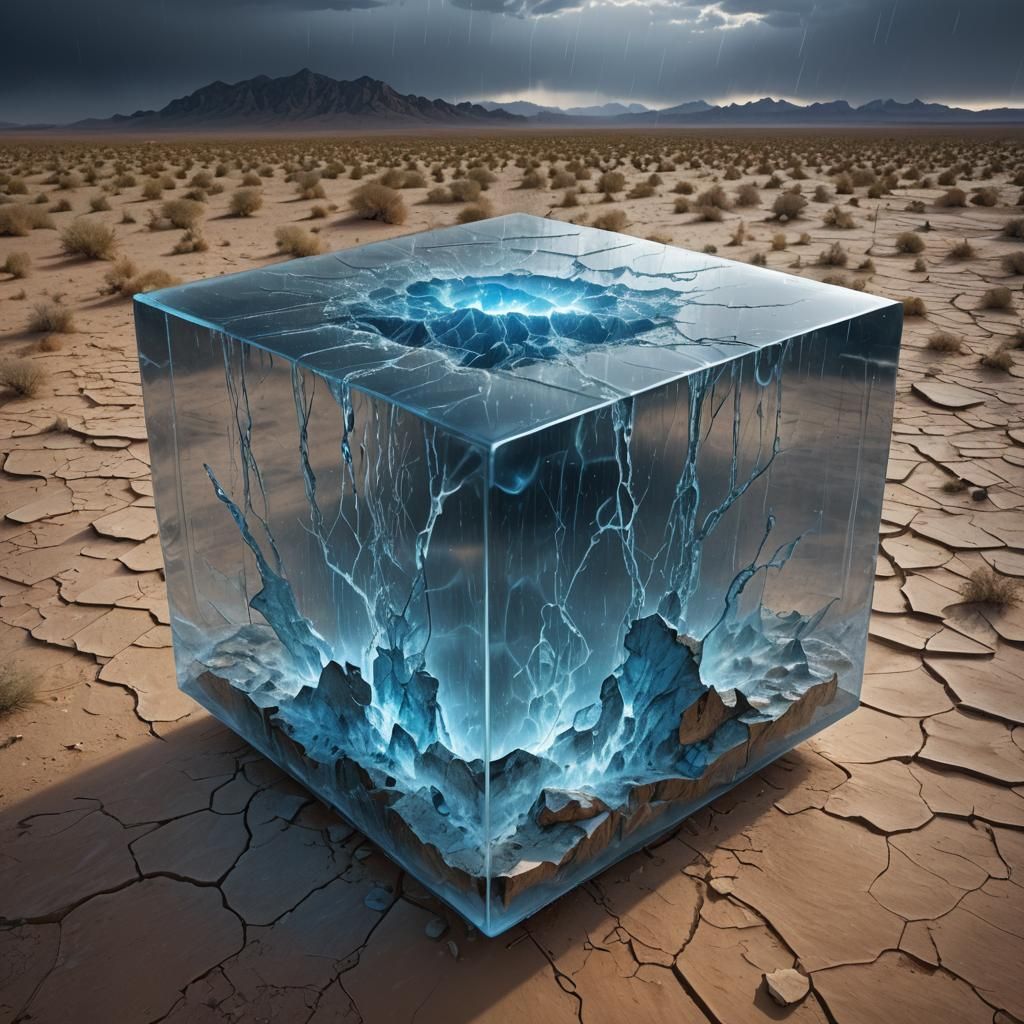 An ice cube in the middle of the desert.