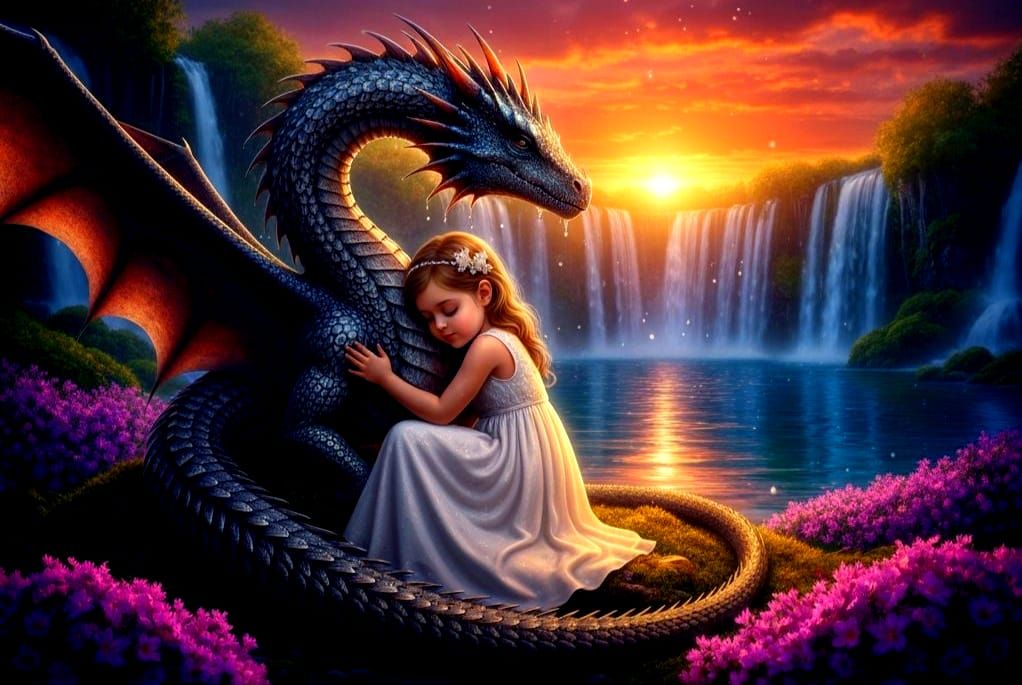 The Snuggliest Dragon  by @mathy_art_girl_305