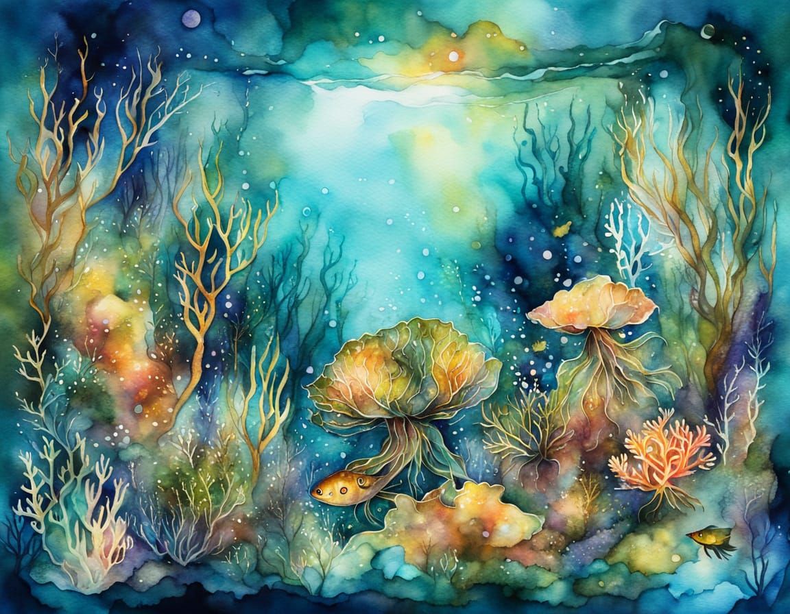 An underwater coral garden.   by @Missysmom