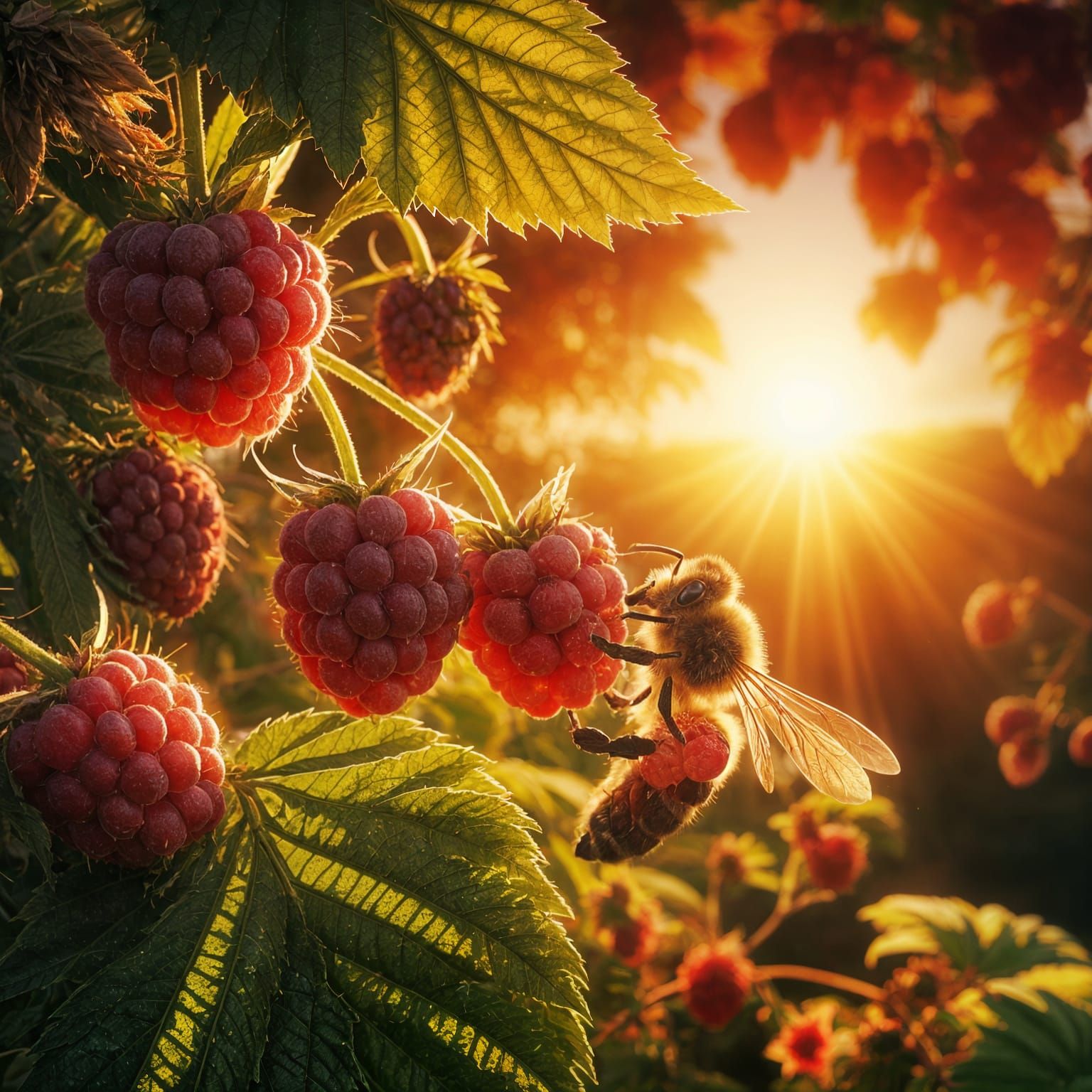 Honeybee collecting nectar