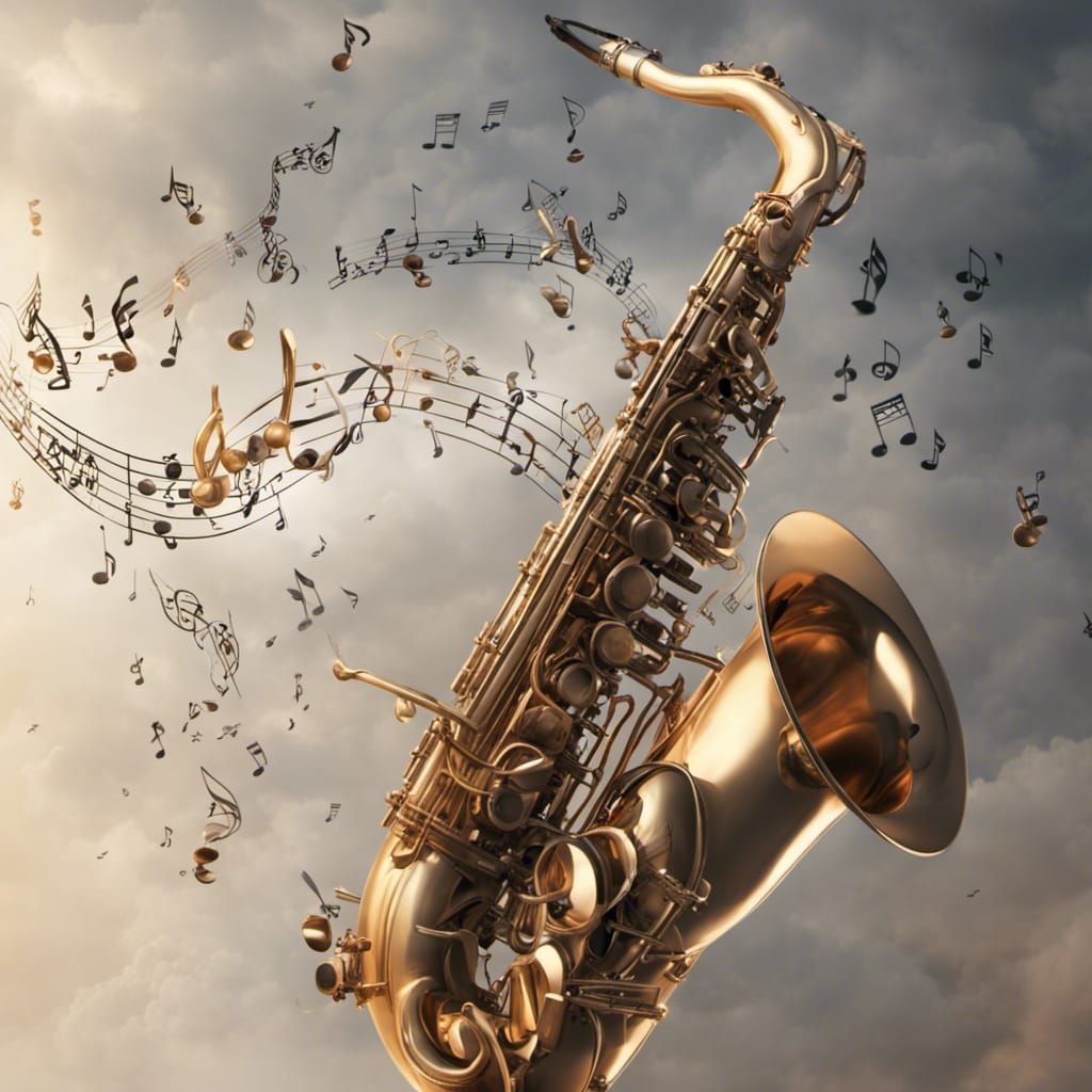 Floating Saxophone AI Generated Artwork NightCafe Creator