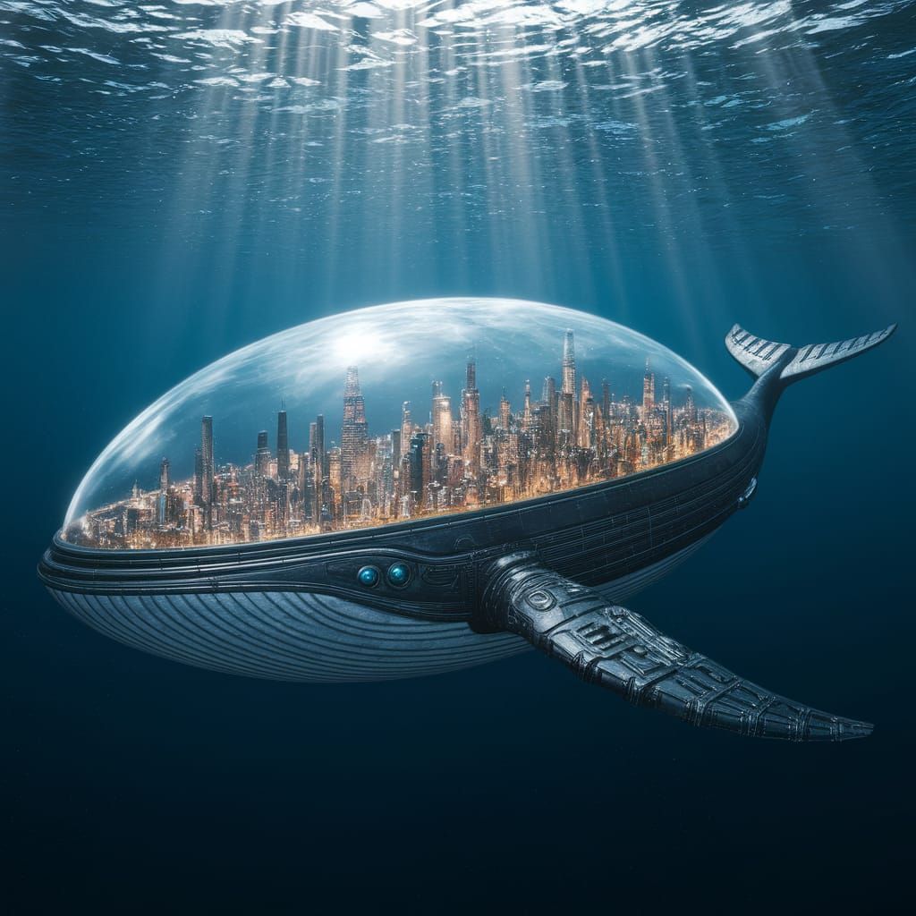 Submarine Whale-shaped city   by @DarK StaR