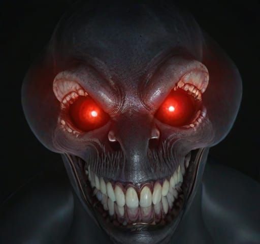 Creepy bloop creature cryptid looking at the viewer