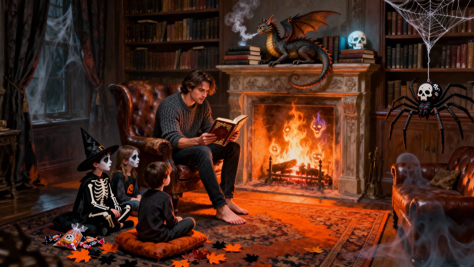 The Fireside Storyteller  by @potrzebie 