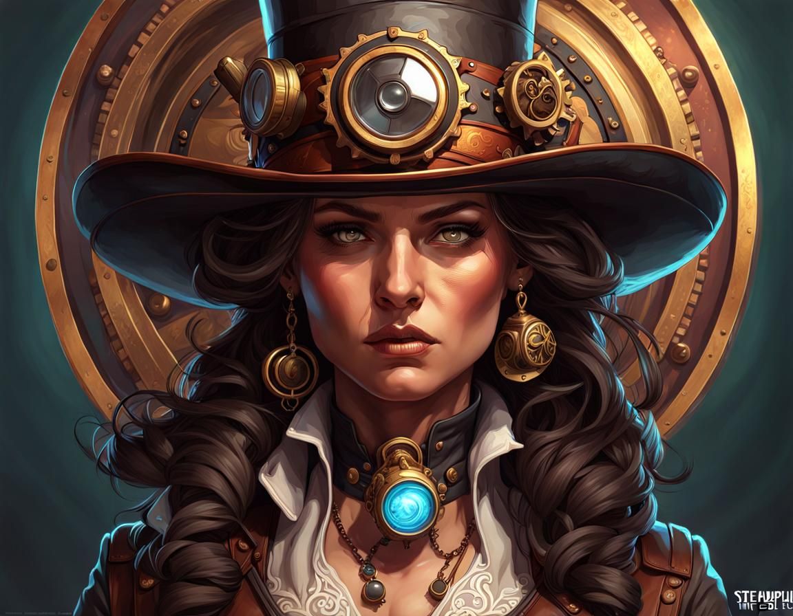 the good the bad and the ugly, steampunk, centred portrait - AI ...