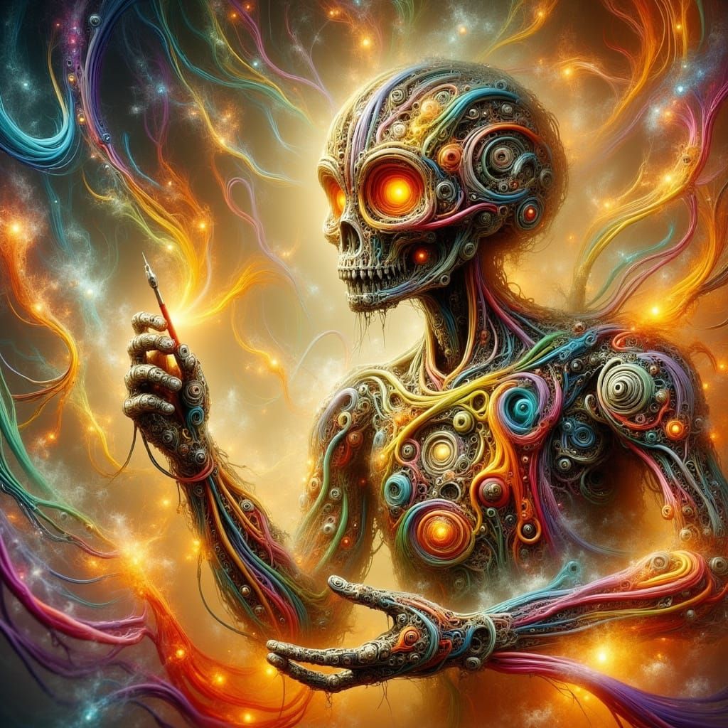 Robots_Peinture d'un robot rouillé créant des fresques vibrantes_024