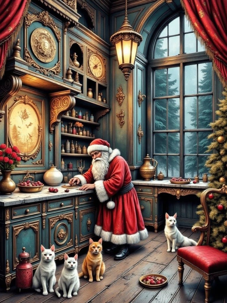  cuisine du Père Noël, Santa Claus' kitchen, De Stijl  by @IslaSkye