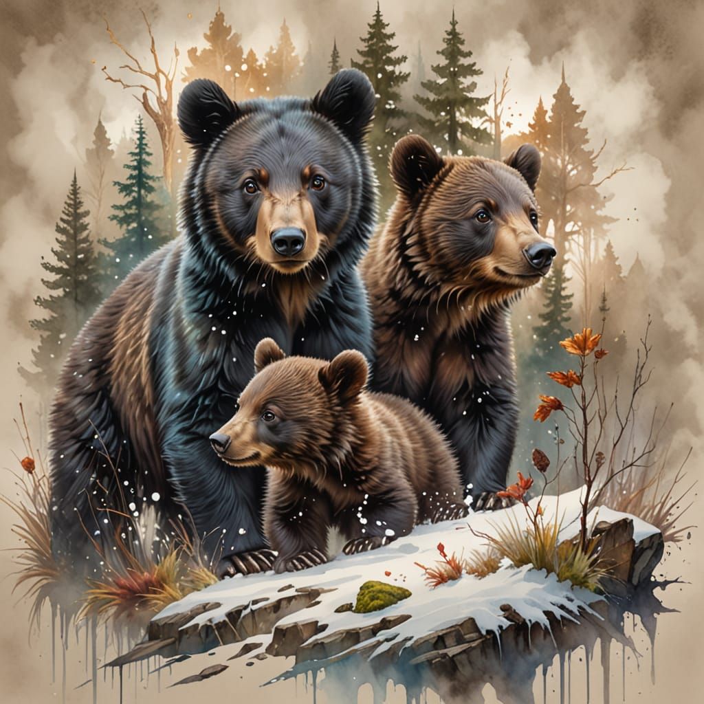 Black Bear family portrait