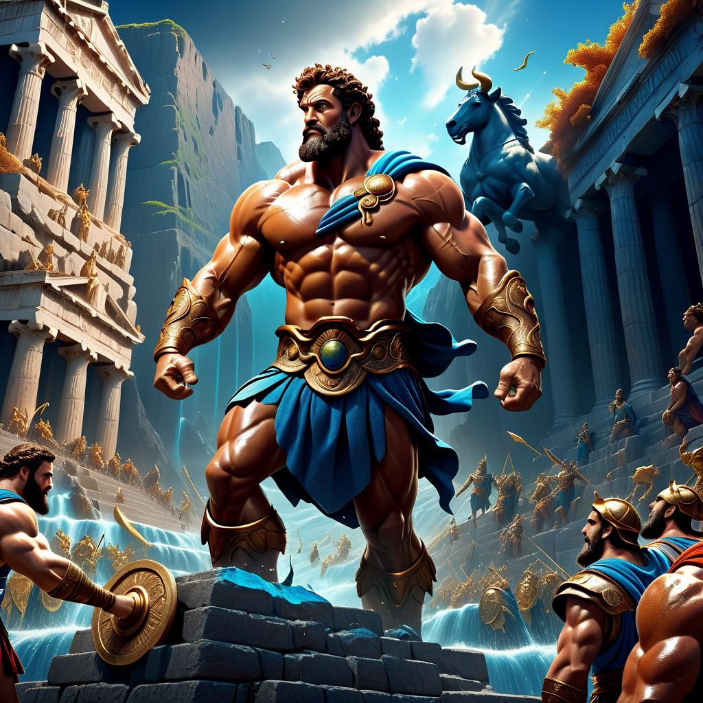 Hercules and the 12 labors in Greek mythology - AI Generated Artwork ...