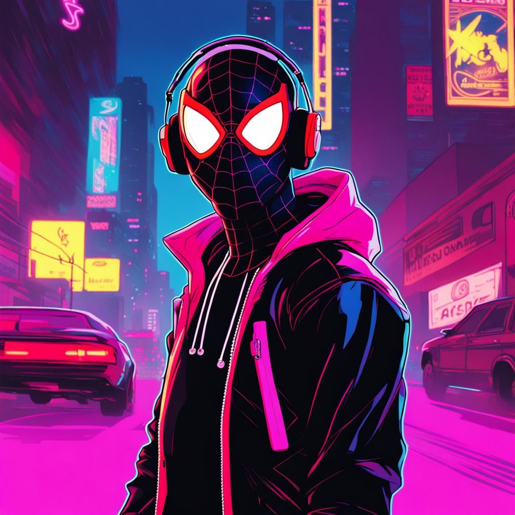 miles morales listening to music - AI Generated Artwork - NightCafe Creator