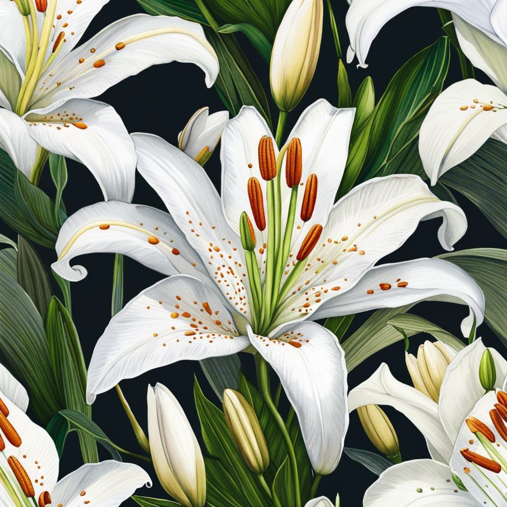 White lillies - AI Generated Artwork - NightCafe Creator