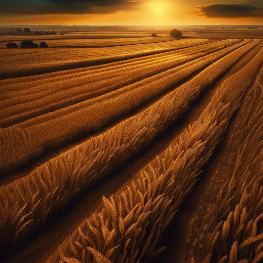 Fields of golden oats across the planes